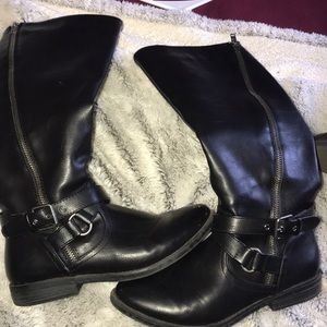 black riding boots
